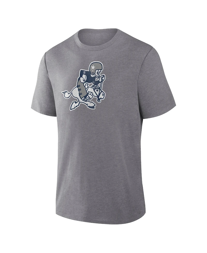 Fanatics Men's Heather Gray Dallas Cowboys Heritage Tribute Tri-Blend T-Shirt
