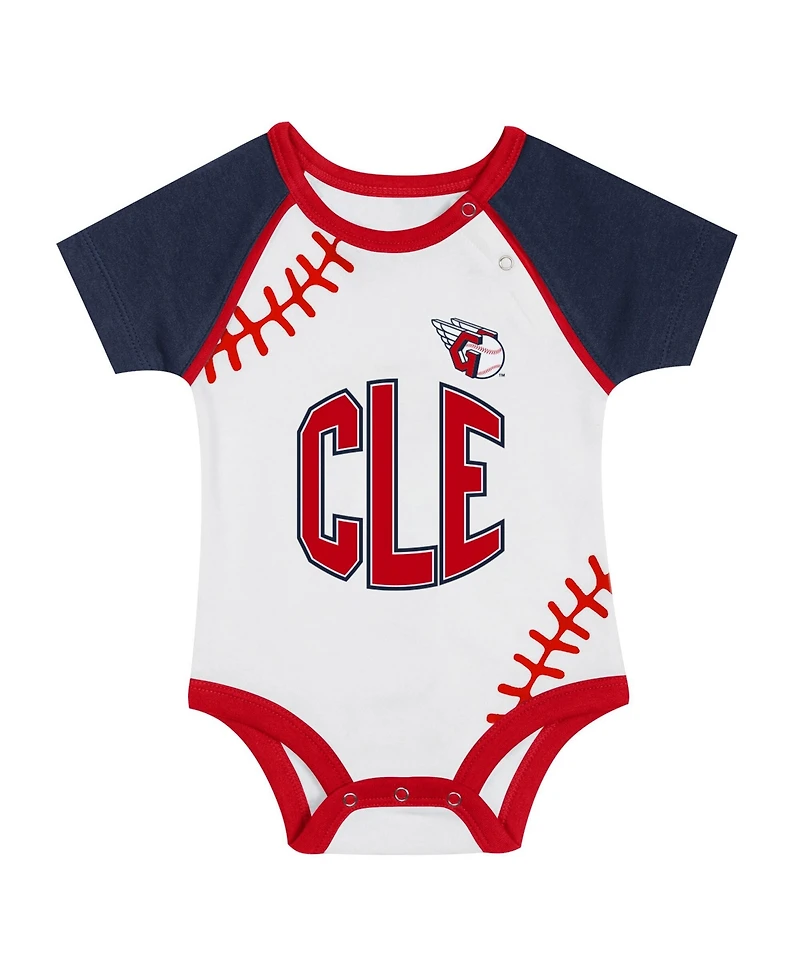 Outerstuff Baby Boys and Girls Cleveland Guardians Tied Up Bodysuit Bib Bootie Set