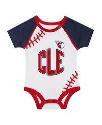 Outerstuff Baby Boys and Girls Cleveland Guardians Tied Up Bodysuit Bib Bootie Set