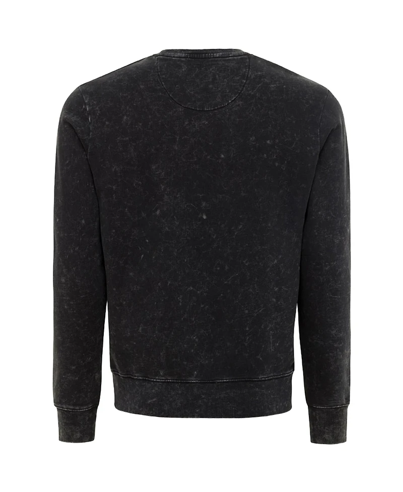 Sportiqe Men's and Women's Black New York Liberty Rock Roll Collection Freddy Mineral Wash Pullover Sweatshirt