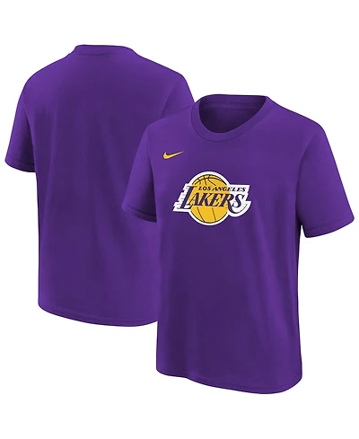 Nike Big Boys and Girls Purple Los Angeles Lakers Team Essential Logo T-Shirt