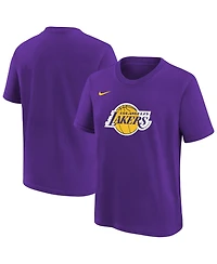Nike Big Boys and Girls Purple Los Angeles Lakers Team Essential Logo T-Shirt