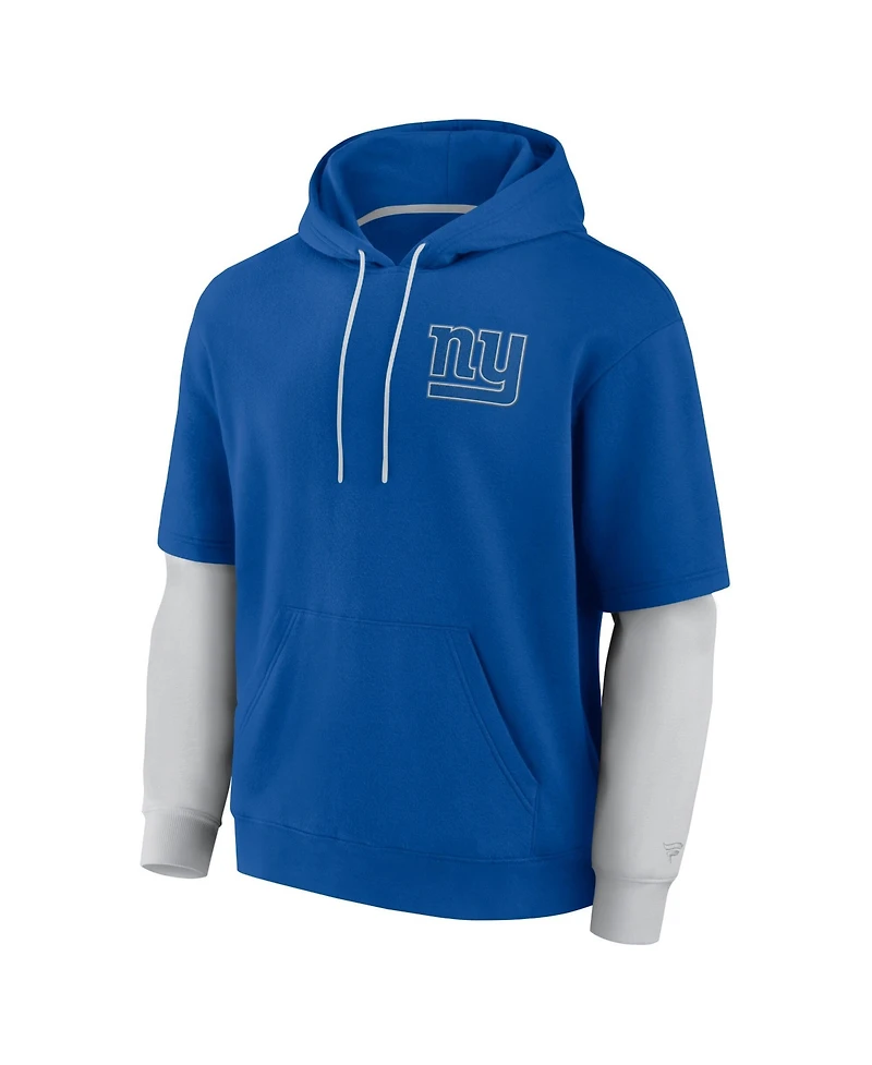 Fanatics Men's and Women's Royal New York Giants Sleek Elements Pullover Hoodie