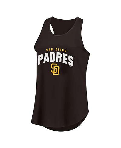 Fanatics Women's Brown San Diego Padres Plus Wordmark Racerback Scoop Neck Tank Top