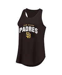 Fanatics Women's Brown San Diego Padres Plus Wordmark Racerback Scoop Neck Tank Top