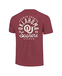 Image One Big Boys and Girls Crimson Oklahoma Sooners Comfort Colors Mascot Overlay T-Shirt