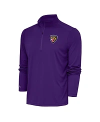 Antigua Men's Purple Baltimore Ravens Team Logo Throwback Tribute Quarter-Zip Pullover Hoodie