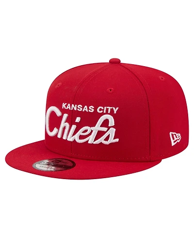 New Era Men's Red Kansas City Chiefs Core Team Script 9FIFTY Snapback Hat