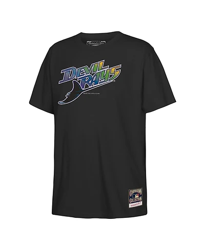 Mitchell & Ness Big Boys and Girls Black Tampa Bay Rays Retro Logo T-Shirt