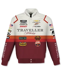 Jh Design Men's Red/White Justin Allgaier Traveller Whiskey Full-Snap Twill Racing Jacket