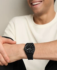 Fossil Men's Everett Three-Hand Black Silicone Watch 42mm