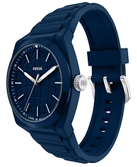 Fossil Men's Everett Three-Hand Navy Silicone Watch 42mm