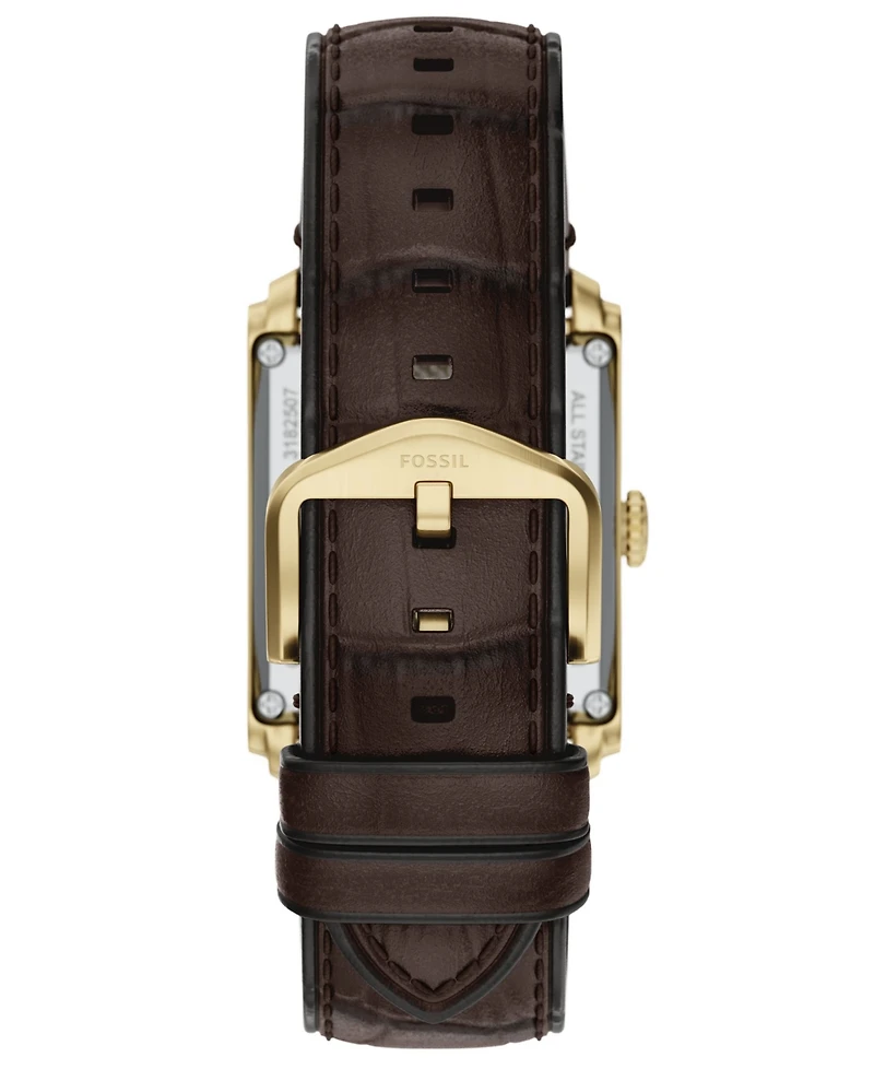 Fossil Men's Carraway Automatic Brown Croco Leather Watch 42mm