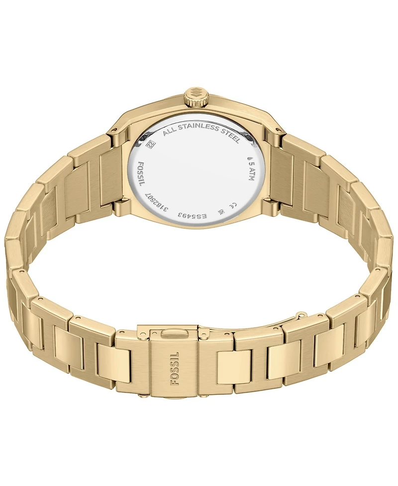 Fossil Women's Everett Three-Hand Gold-Tone Stainless Steel Watch 27mm
