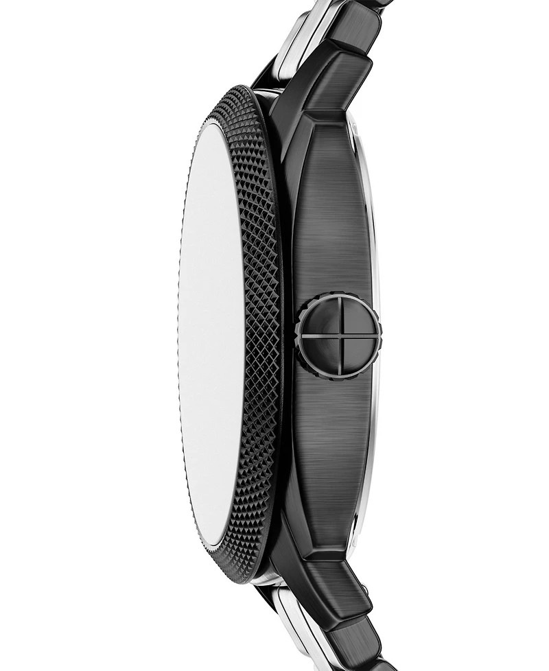 Fossil Men's Machine Three-Hand Date Black Stainless Steel Watch 41mm
