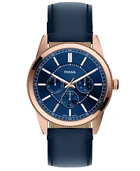 Fossil Men's Pearson Multi-function Navy Leather Watch 42mm
