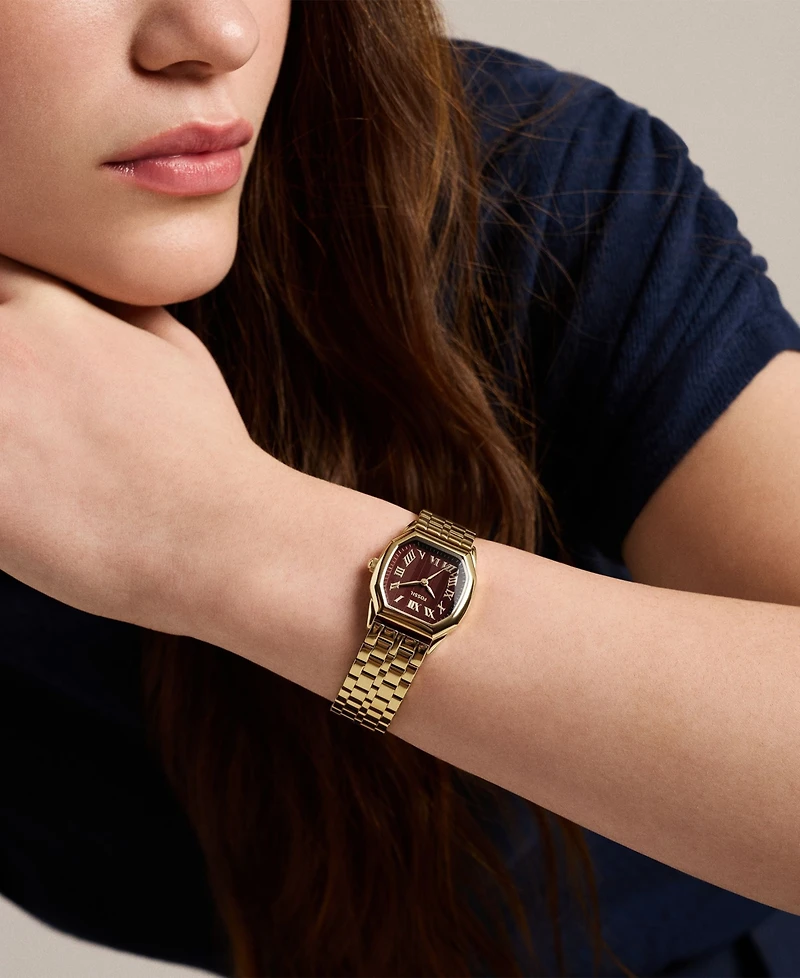 Fossil Women's Harlow Three-Hand Gold-Tone Stainless Steel Watch 27mm