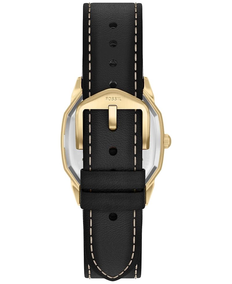 Fossil Men's Harlow Three-Hand Black Leather Watch 33mm