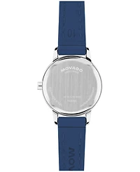 Movado Women's Baby Face Swiss Quartz Navy Leather Watch 22.50mm