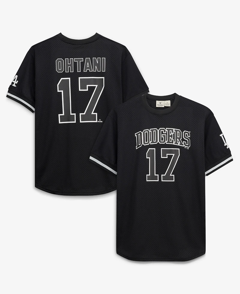 Fanatics Men's Shohei Ohtani Black/White Los Angeles Dodgers Big & Tall Heavyweight Mesh Jersey