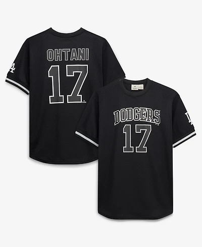 Fanatics Men's Shohei Ohtani Black/White Los Angeles Dodgers Big & Tall Heavyweight Mesh Jersey