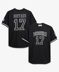Fanatics Men's Shohei Ohtani Black/White Los Angeles Dodgers Big & Tall Heavyweight Mesh Jersey