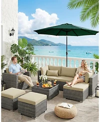 gaomon Garden Backyard 9Feet Outdoor Patio Market Table Umbrella for Deck and Poolside