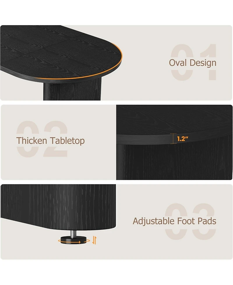 gaomon 70.8" Oval Dining Table for 6-8, Thick Wooden Base