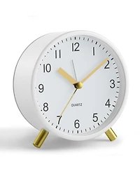 Jall 4 Inch Analog Alarm Clock Silent Non Ticking Night Light Loud Alarm 1x Aa Battery Simple Design for Any Room