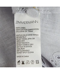 Pre-Owned Zimmermann Women's Iris Broderie Anglaise Linen Blouse