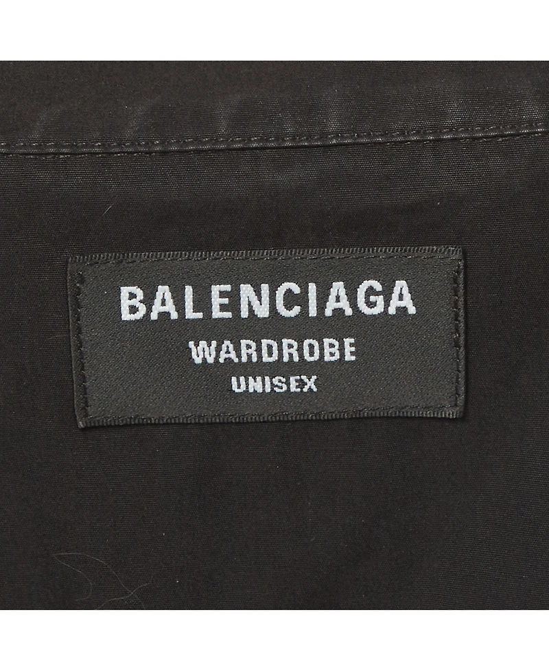Pre-Owned Balenciaga Women's Oversized Logo-Embroidered Cotton Button-Down Shirt