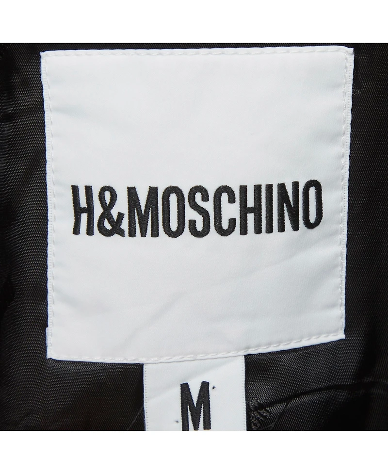 Pre-Owned Moschino Women's Disc Printed Cotton Knit Hooded Sweatshirt