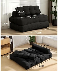 gaomon 3-in-1 Folding Sofa Bed, Convertible Single Futon Couch Bed with Back Support and Pillow