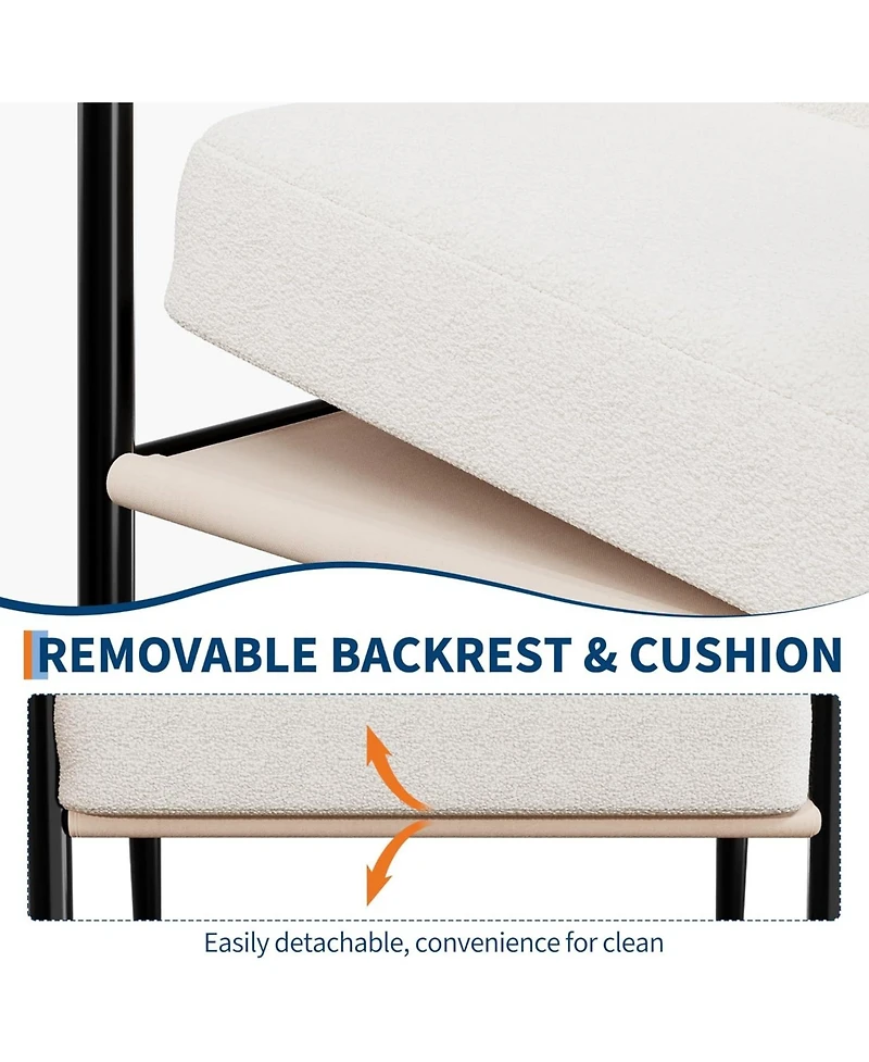 gaomon Modern Accent Chair for Living Room, Comfy Sherpa Reading Chair with Thick Cushion and Iron Frame