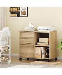 gaomon 3-Drawer File Cabinet, Rolling Storage Cabinet with Shelf for Dining Room, Office