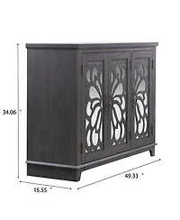 Clihome Buffet Cabinet with 3 Mirrored Doors, 49.33'' Wide Storage Adjustable Shelves