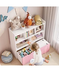 gaomon 2 Set of Toy Storage Organizer, Kid Bookshelf, Toy Storage Cabinet, Toddler Bookcase Cabinet for Playroom, Bedroom, Nursery, Living Room