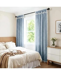 Awesome Home Casual Fringe Light Filtering Curtains Pair