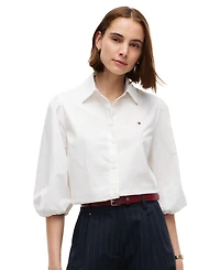 Tommy Hilfiger Women's Puff-Sleeve Button-Front Shirt