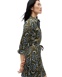 Tommy Hilfiger Women's Long-Sleeve Paisley-Print Shirt Dress