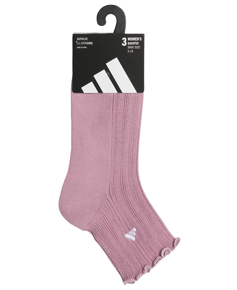 adidas Women's Lifestyle Superlite Quarter Socks, 3-Pack