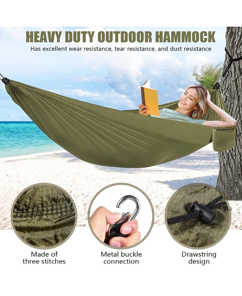 Piscifun Portable Lightweight Camping Hammock With Tree Straps Carry Bag For Outdoor Travel