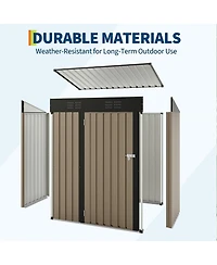 gaomon 5x3 ft Outdoor Storage Shed, 67 Cu.ft Metal Tool Shed with Sloping Roof and Lockable Door, Compact Garden Shed for Backyard