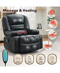 gaomon Oversized Recliner Chair, 360degree(s) Swivel Recliner for Adults,Rocking Recliner Chair with Heat and Massage