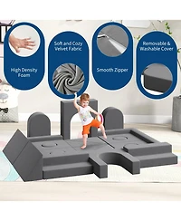 gaomon 22-Piece 2-Seat Modular Foam Kids Play Couch, Convertible Easy Clean Safe Educational Sofa for Toddler Indoor Play