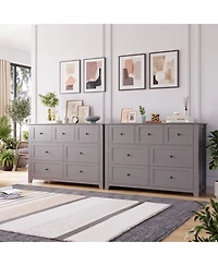 gaomon 2 Set of 7 Drawers Dresser for Bedroom, 54" Modern 7 Chest of Drawer Dresser, Storage Organizer with Drawers for Living Room, Hallway