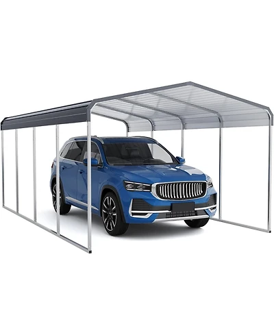 gaomon 12x20 Metal Carport, Heavy Duty Carport, Shelter with Galvanized Metal Roof and Updated Frame, Car Canopy Garage for Car, Pickup