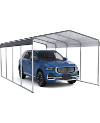 gaomon 12x20 Metal Carport, Heavy Duty Carport, Shelter with Galvanized Metal Roof and Updated Frame, Car Canopy Garage for Car, Pickup