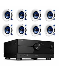 Yamaha Rx-A4A 7.2-Channel Dolby Atmos 8K Hdmi Av Receiver with 4 In-Ceiling Speakers