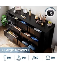 gaomon 2 Set of 7 Drawers Dresser for Bedroom, 54" Modern 7 Chest of Drawer Dresser, Storage Organizer with Drawers for Living Room, Hallway